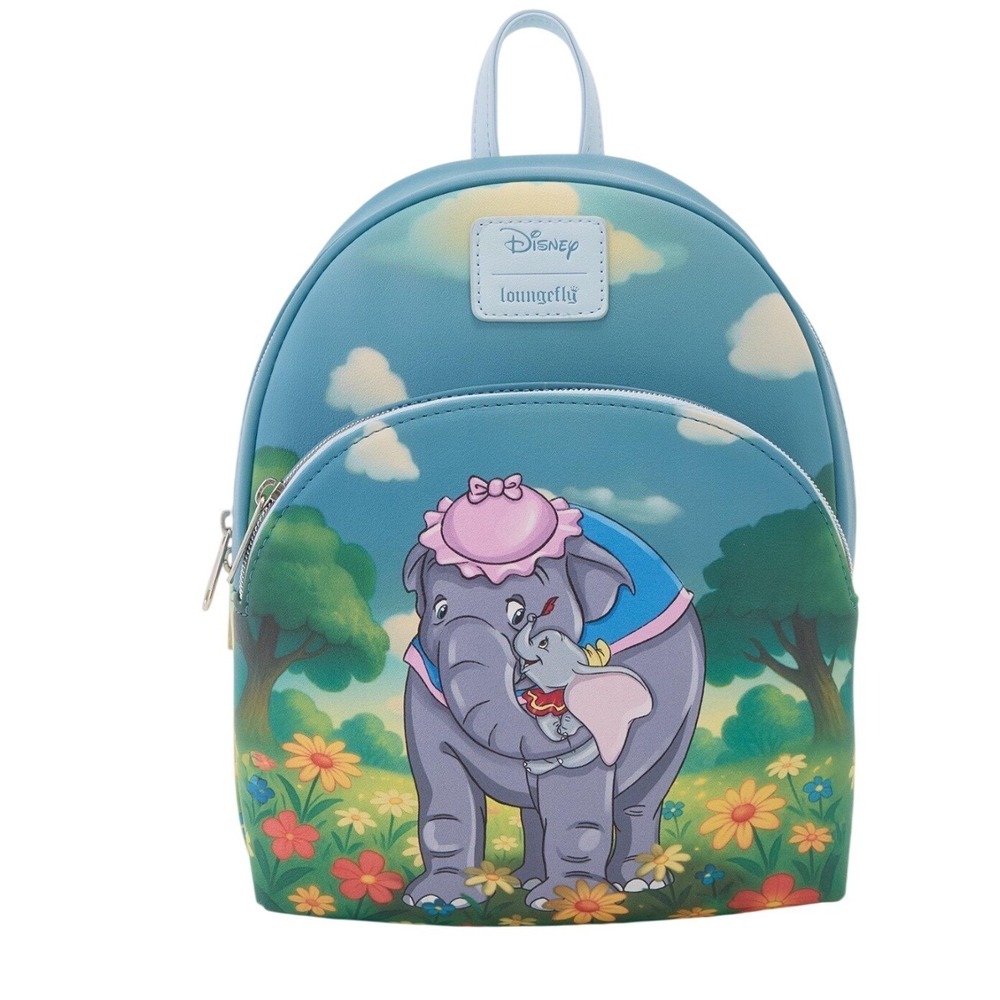 Loungefly Disney Dumbo Mrs Jumbo Flower‎ Field Mini Backpack Blue NWT